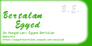 bertalan egyed business card